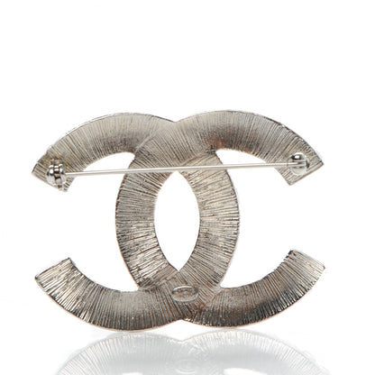 Chanel Baguette Crystal CC Brooch Silver 3 of 4