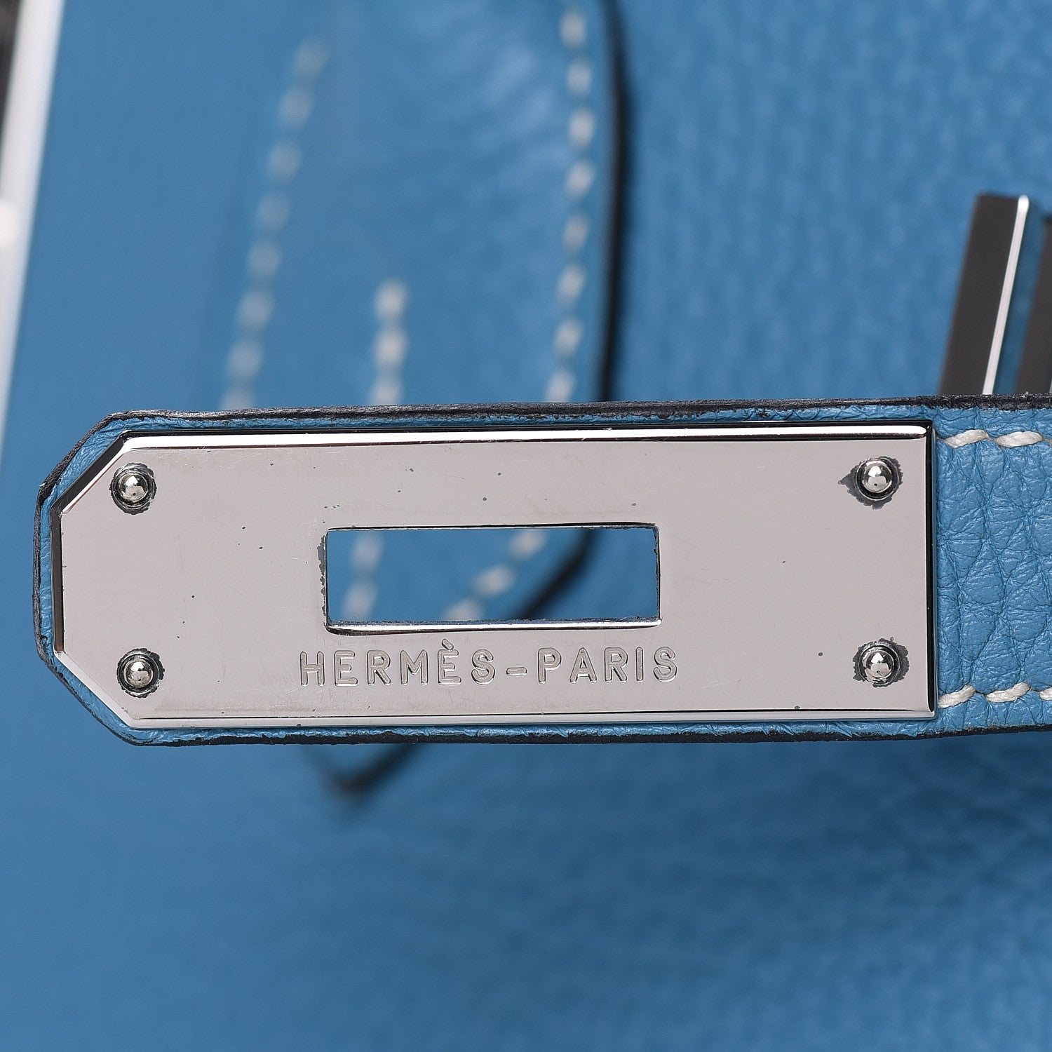 Hermes Taurillon Clemence Birkin 35 Blue Jean 9 of 29