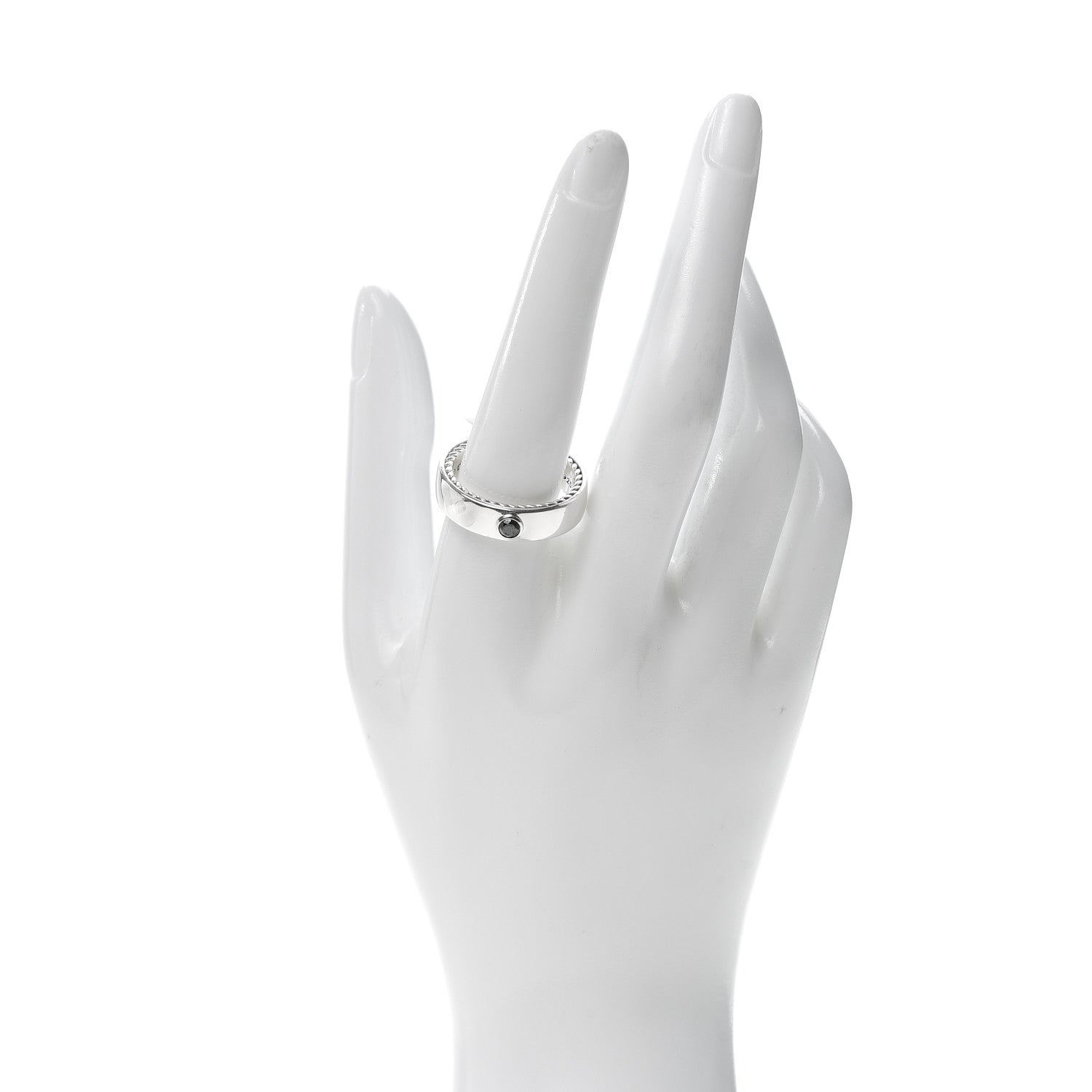 David Yurman Sterling Silver Black Diamond 6mm Streamline Band Ring 62 10 2 of 5