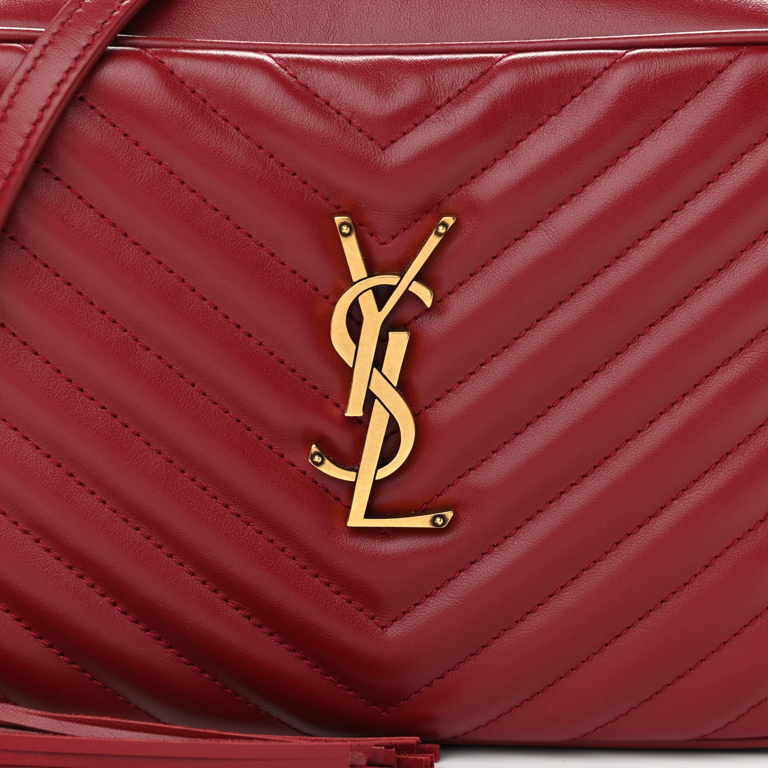 Saint Laurent Calfskin Matelasse Monogram Lou Camera Bag Rouge Eros 8 of 11