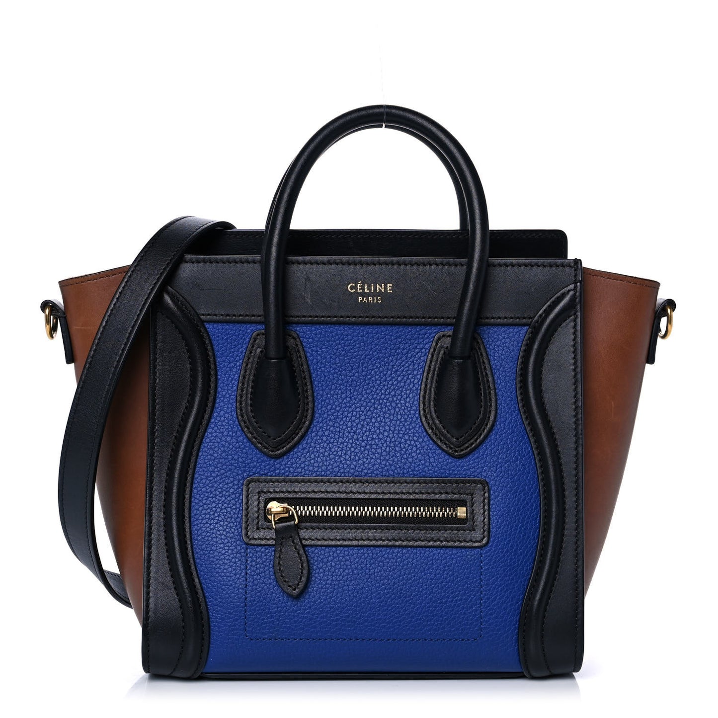 Smooth Drummed Calfskin Nano Tri-Color Luggage Indigo