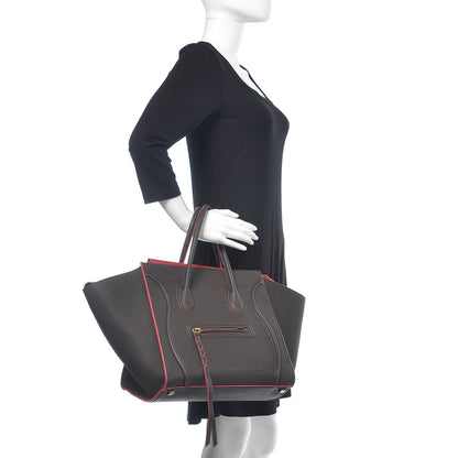 Celine Baby Grained Calfskin Medium Phantom Luggage Dark Taupe 2 of 17
