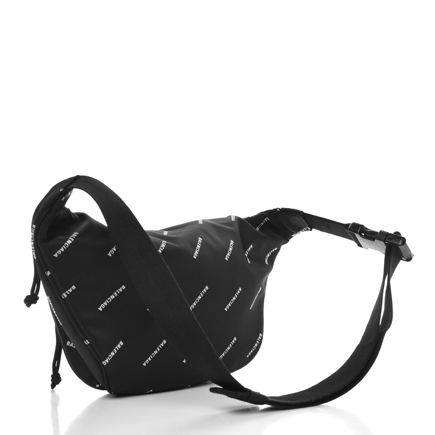 Twill Nylon Allover Logo Explorer Beltpack Black White