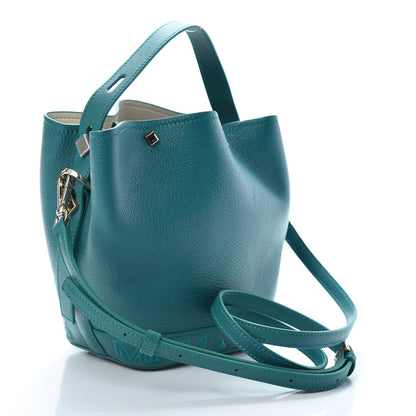 MCM Goatskin Milano Drawstring Mini Bag Deep Lagoon 2 of 11