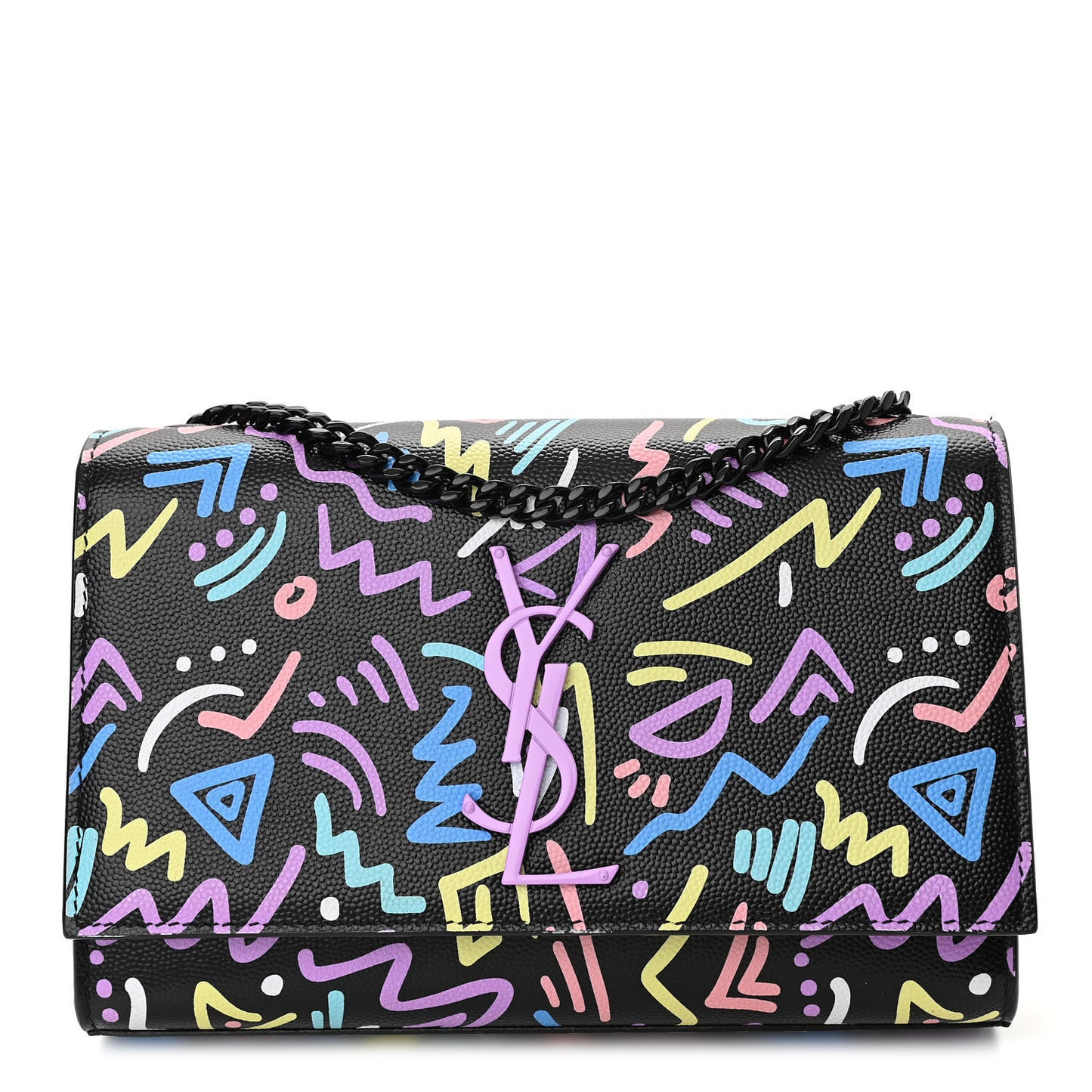 Grain De Poudre Small Monogram Graphic Print Kate Satchel Black