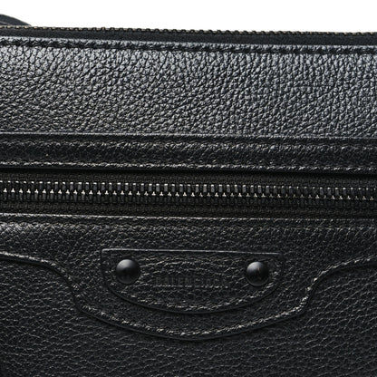 Balenciaga Grained Calfskin Neo Classic Black Hardware Zip Around Crossbody Black 7 of 9