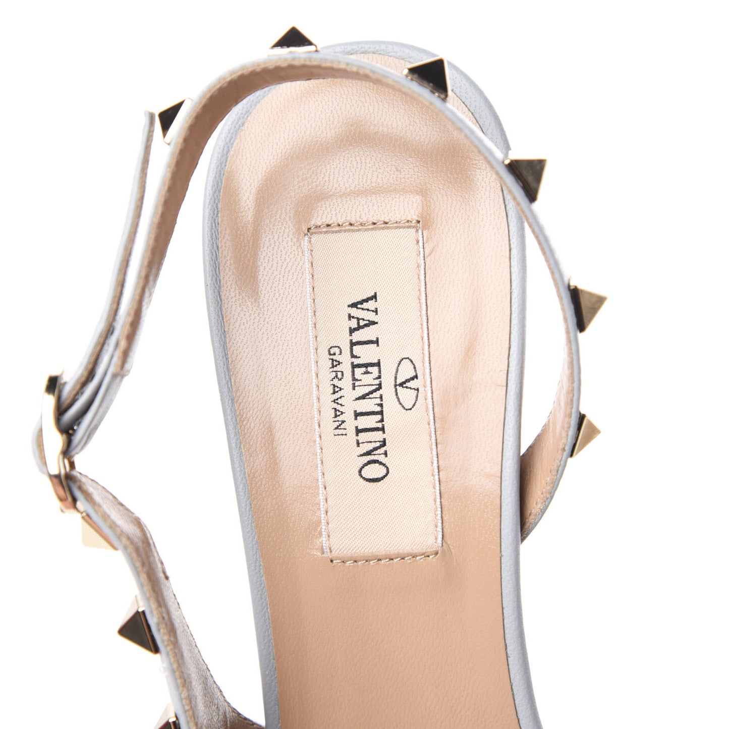 Suede Nappa Rockstud Half D'Orsay Slingback 50mm Pumps 35.5 Pastel Grey