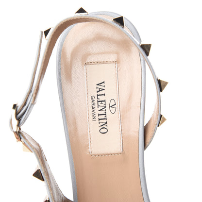 Valentino Garavani Suede Nappa Rockstud Half D'Orsay Slingback 50mm Pumps 35.5 Pastel Grey 7 of 12