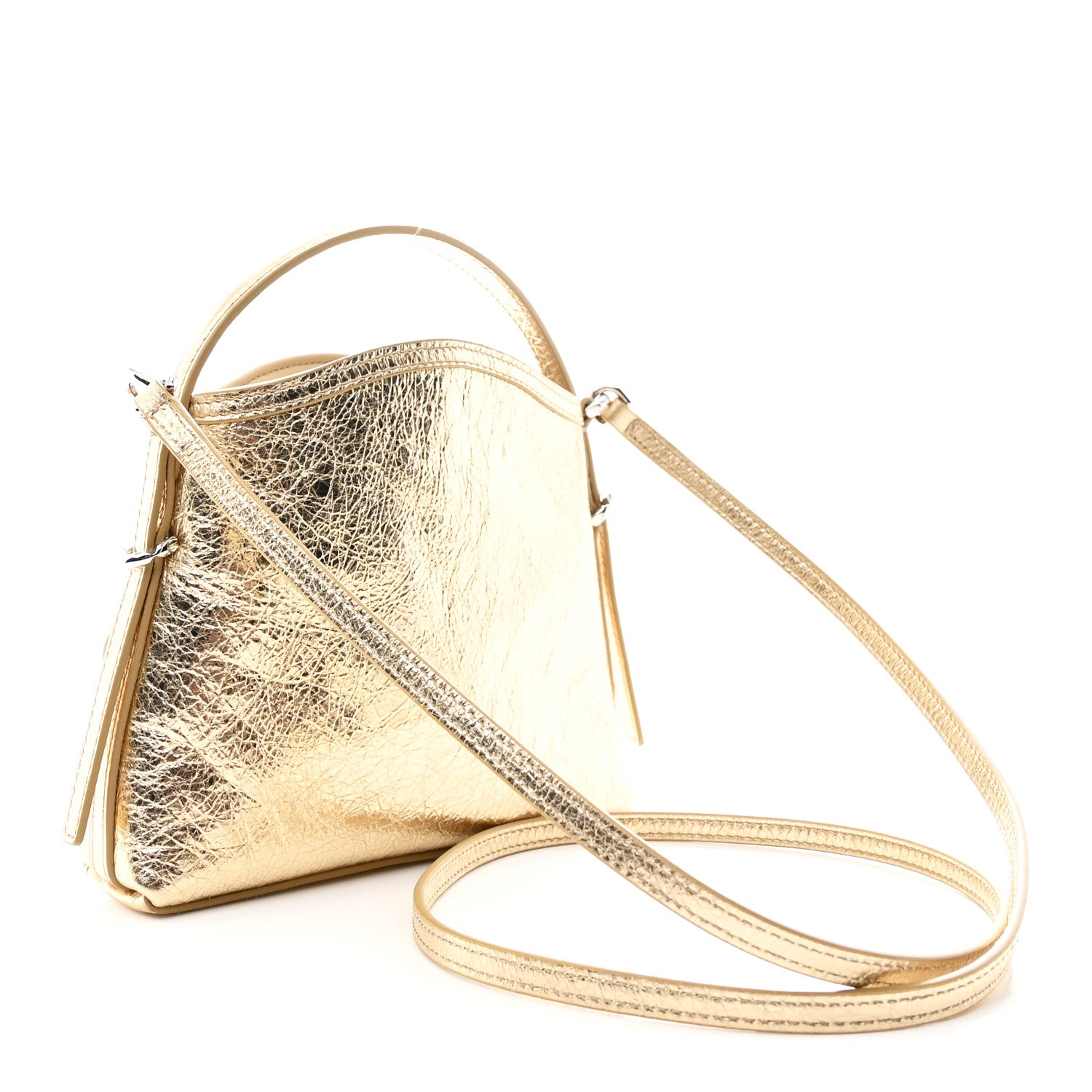 Givenchy Metallic Tumbled Calfskin Nano Voyou Bag Golden Sand 3 of 12