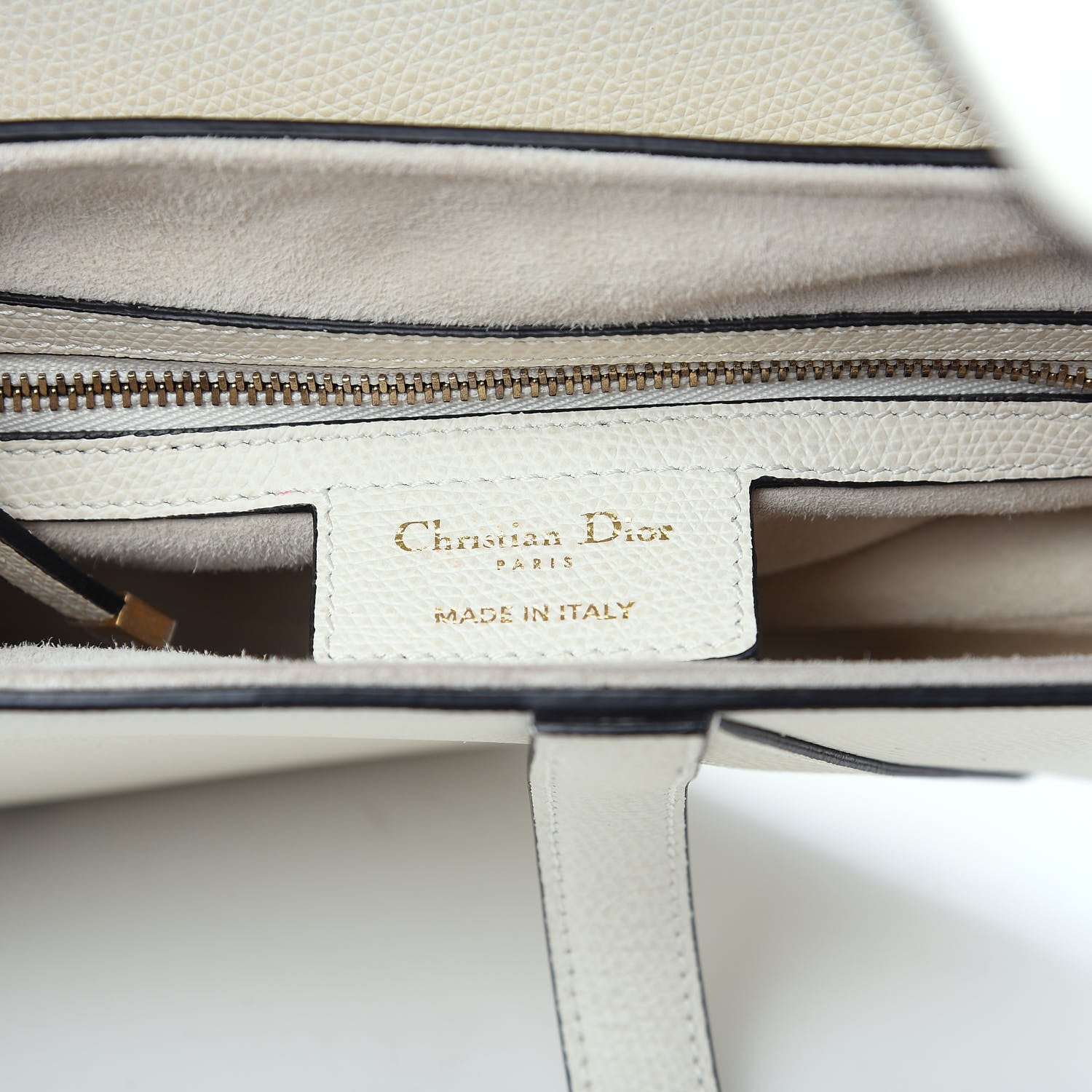 Christian Dior Grained Calfskin Saddle Bag White 5 of 9