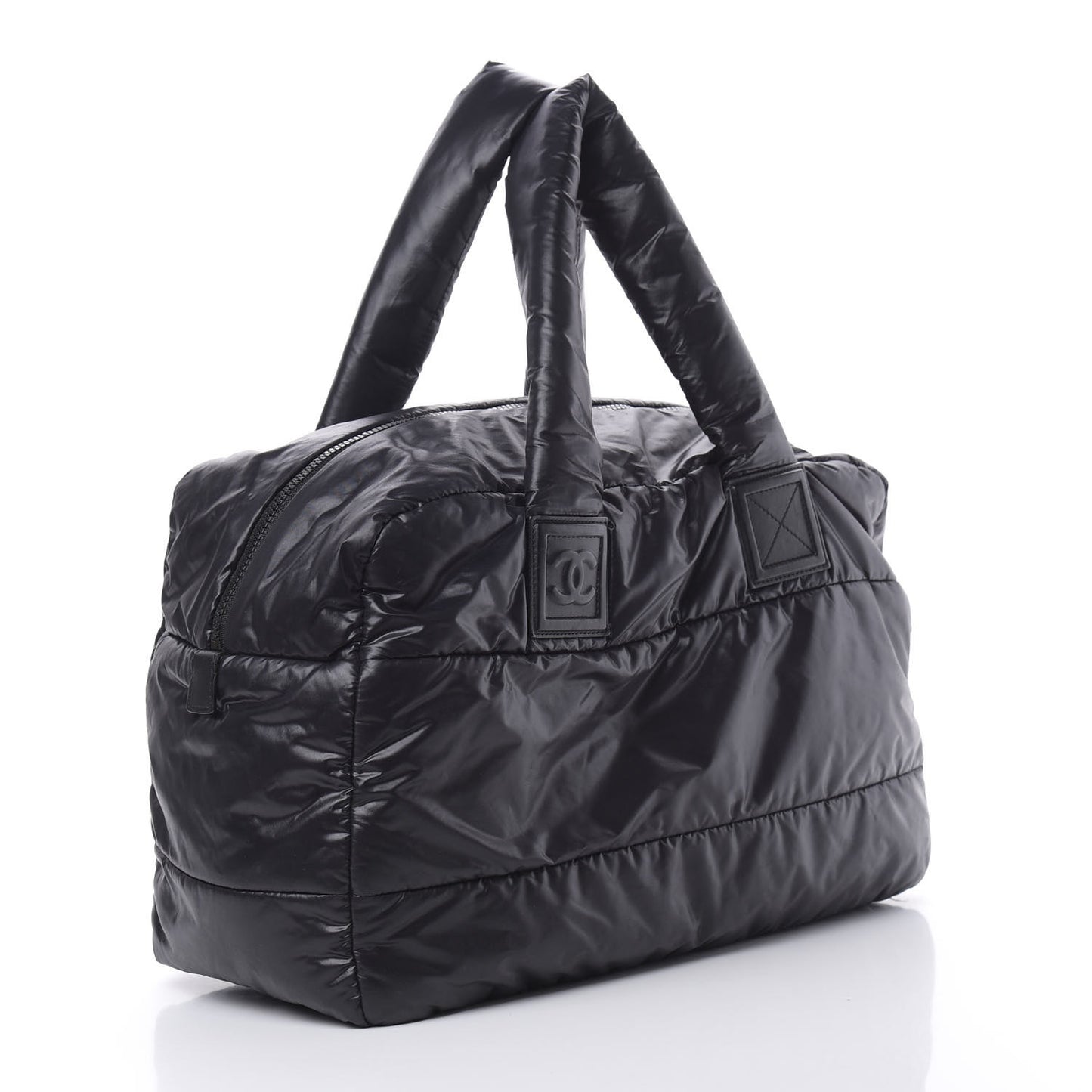Nylon Quilted Large Coco Cocoon Tote Black