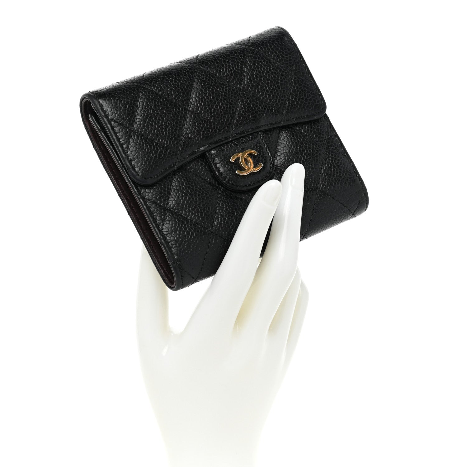 Chanel Caviar Quilted Compact Flap Wallet Black 2 of 14
