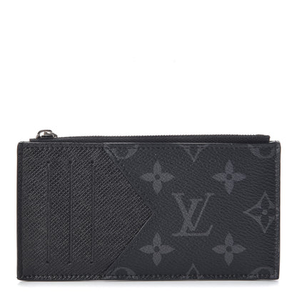 Louis Vuitton Monogram Eclipse Taiga Coin Card Holder 1 of 7