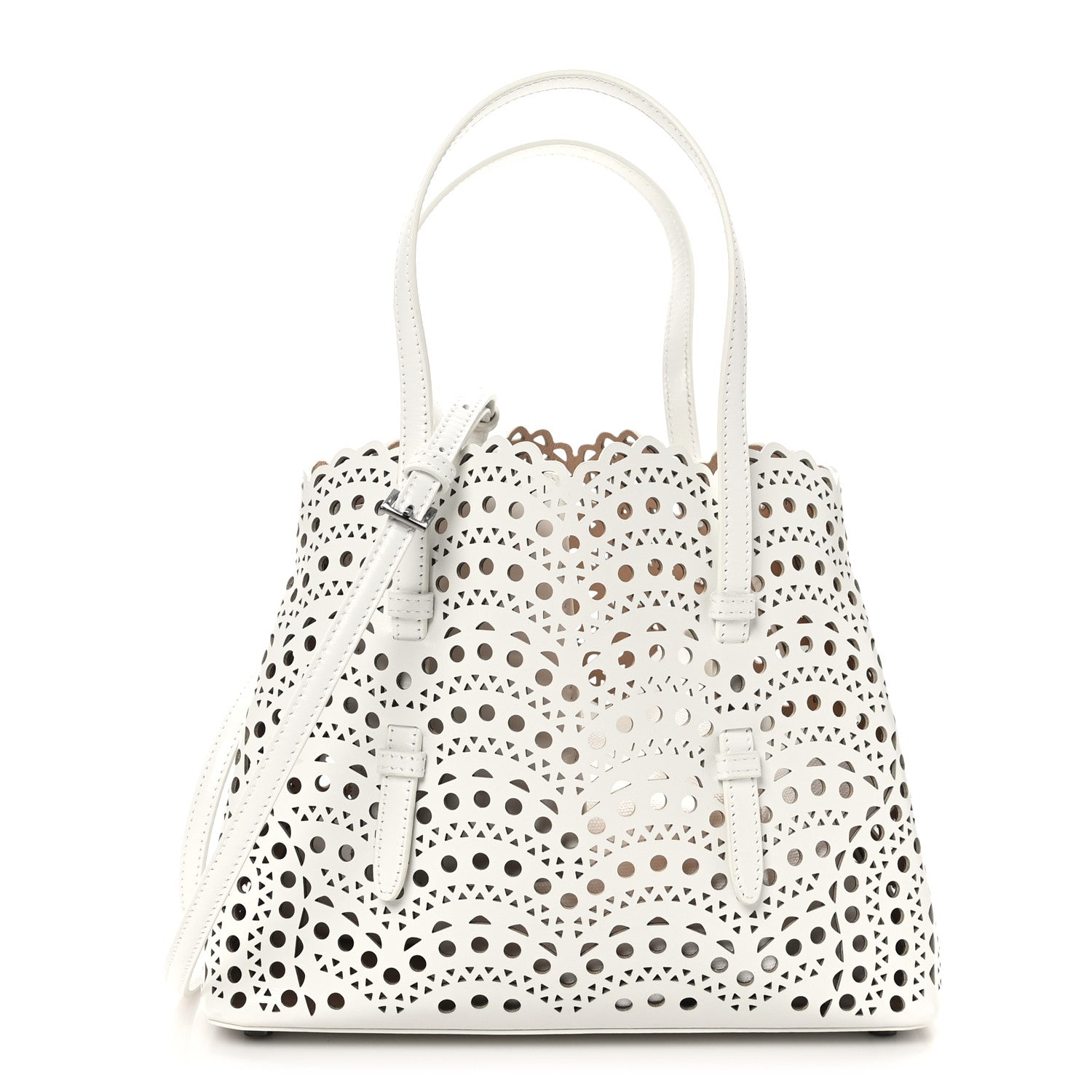Alaia Calfskin Vienne Wave Mina 25 Bag  White 1 of 10