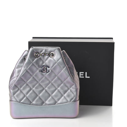 Chanel Iridescent Lambskin Calfskin Small Quilted Gabrielle Backpack Light Purple 10 of 10