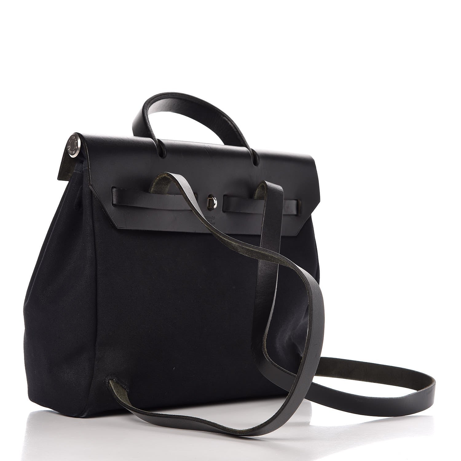 Hermes Toile Vache Calfskin Herbag 30 PM Backpack Black 3 of 10
