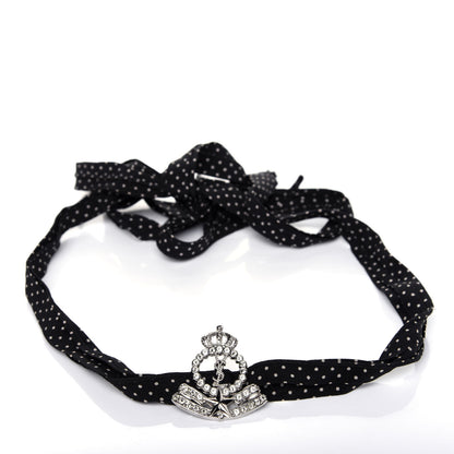 Saint Laurent Crystal Crepe Polka Dot Choker Black 3 of 5