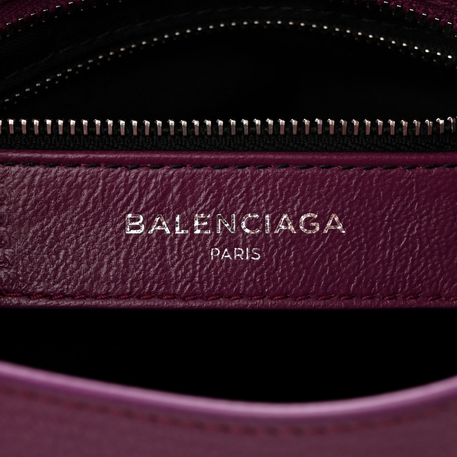 Balenciaga Chevre Silver Metallic Edge Hardware Mini City Violet Prune 6 of 11