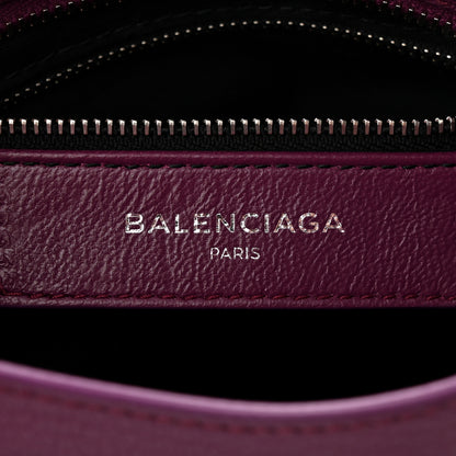 Balenciaga Chevre Silver Metallic Edge Hardware Mini City Violet Prune 6 of 11