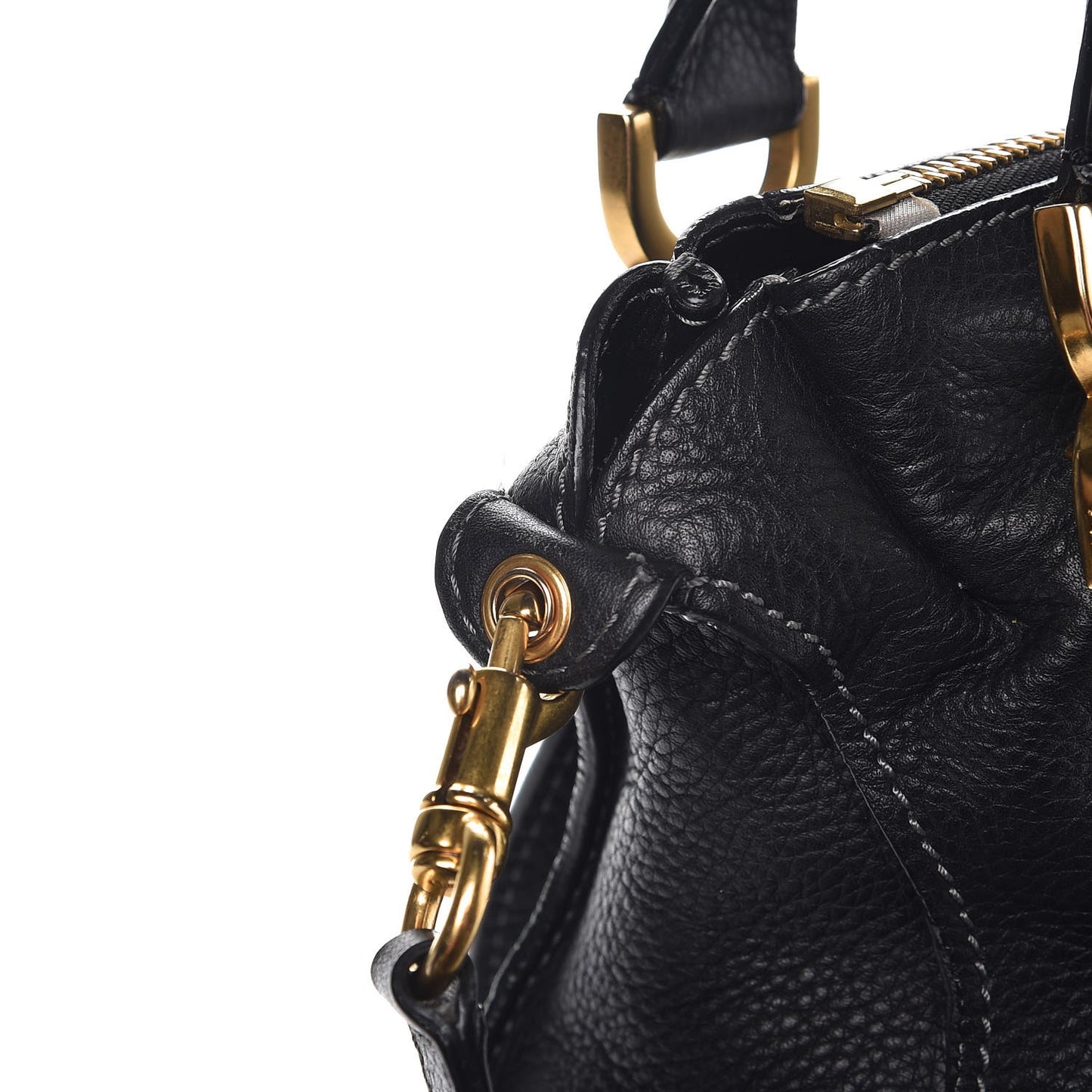 Calfskin Medium Marcie Satchel Black