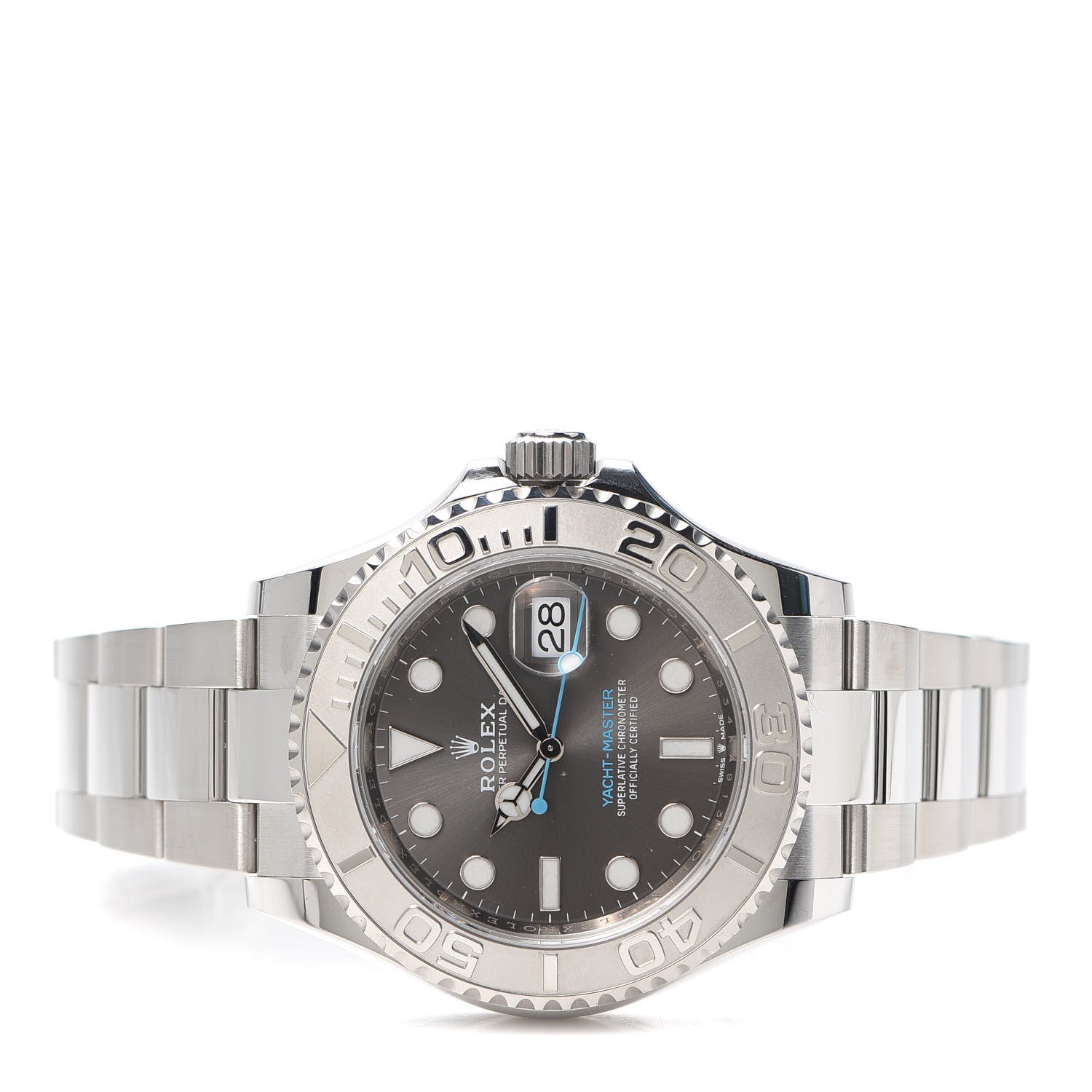Rolex Stainless Steel Platinum 40mm Oyster Perpetual Date Yacht-Master Watch Slate 126622 2 of 6