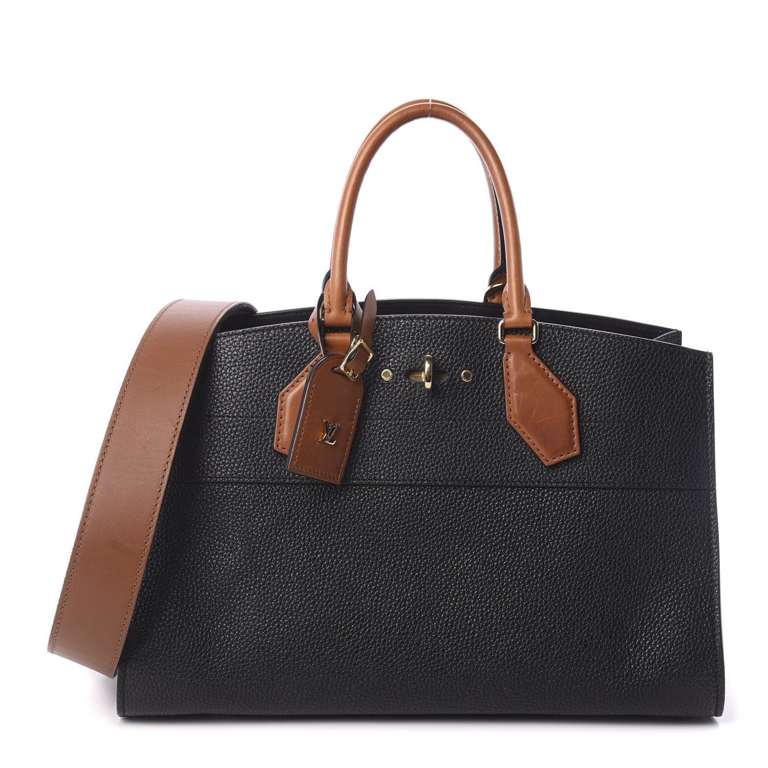 Louis Vuitton Calfskin City Steamer EW Black Gold 1 of 10