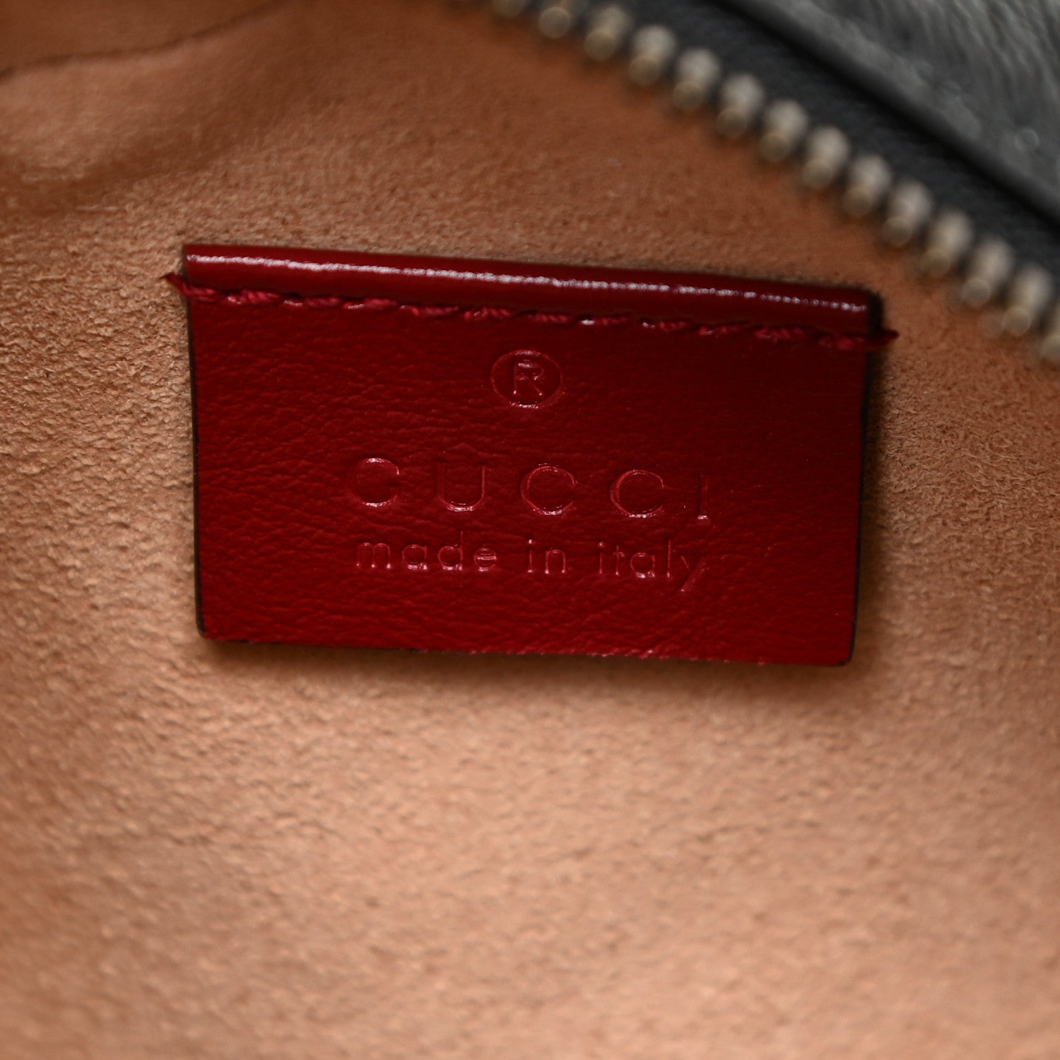 Gucci Vintage Effect Calfskin Matelasse Diagonal Mini Torchon GG Marmont Round Shoulder Bag Black Romantic Cherry 6 of 12