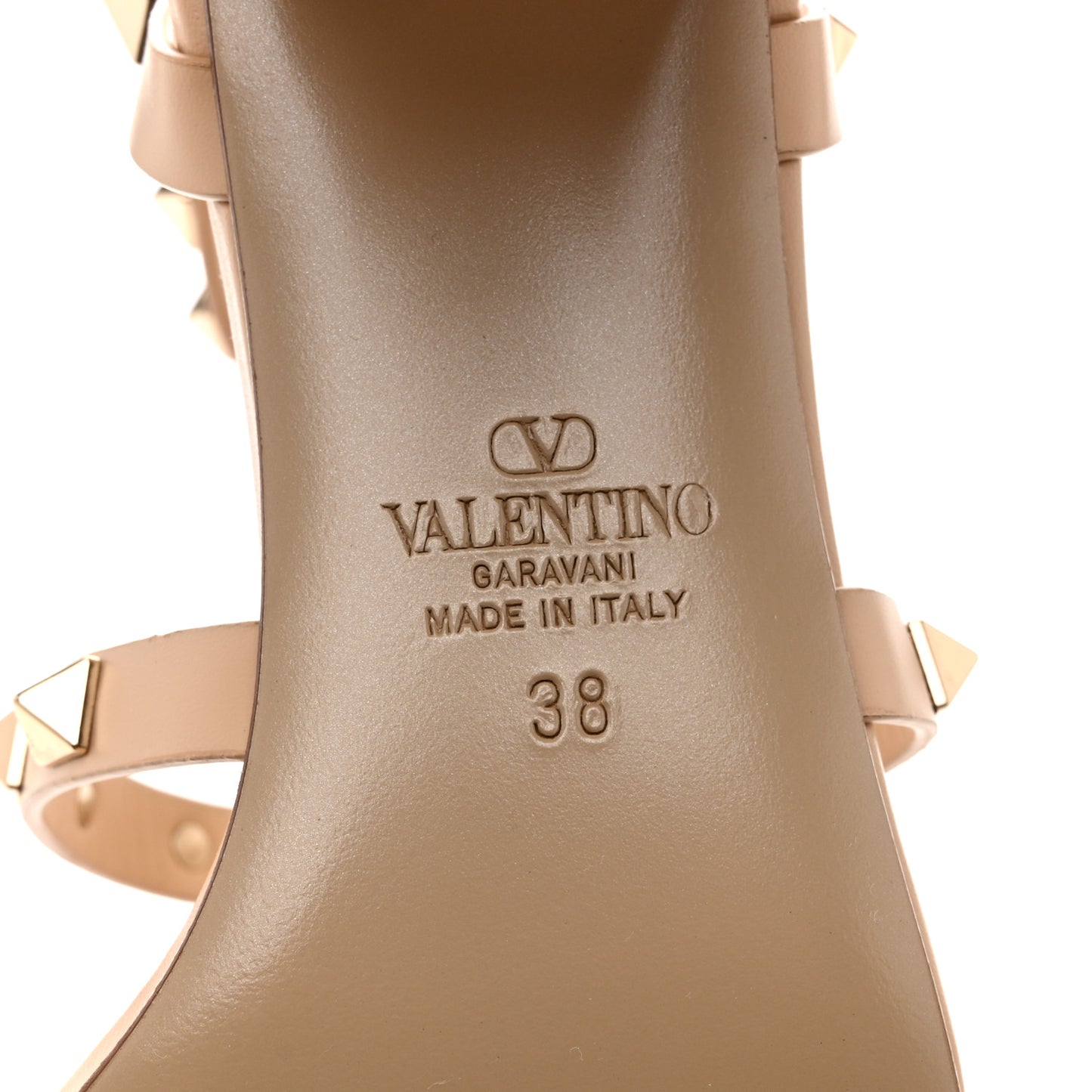 Calfskin Rockstud 60mm City Sandals 38 Sabbia