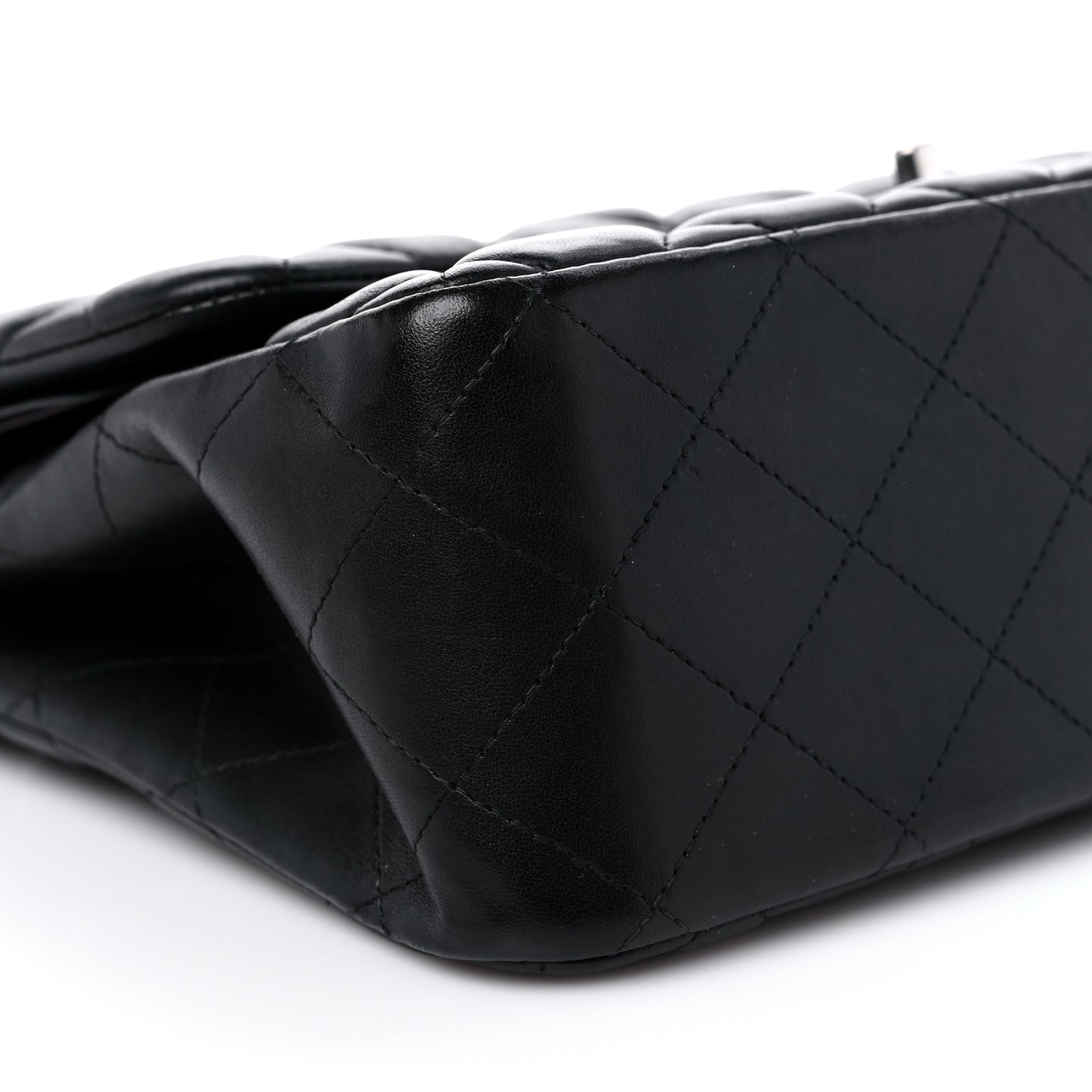 Lambskin Quilted Jumbo Double Flap Black