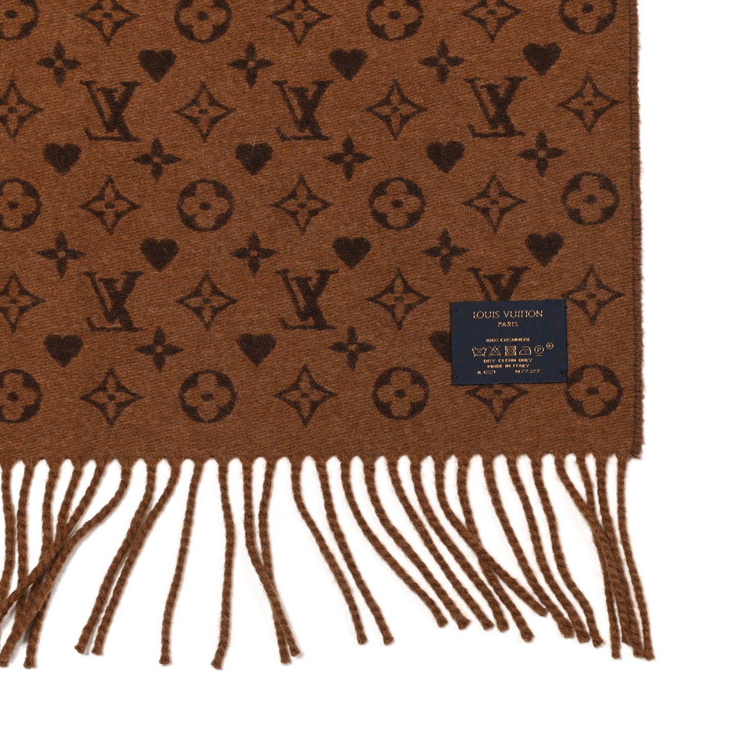 Cashmere Monogram Game On Scarf Brown
