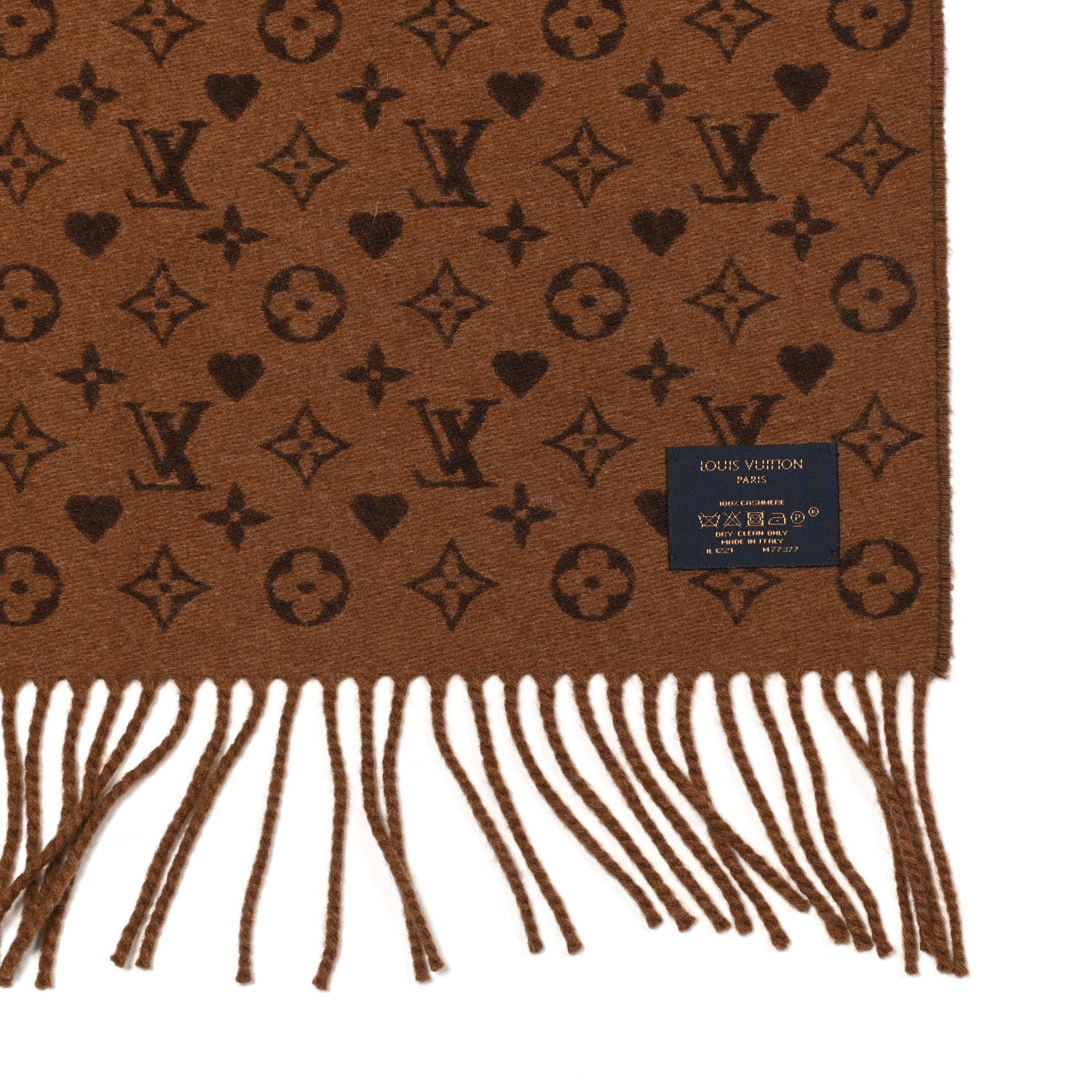 Louis Vuitton Cashmere Monogram Game On Scarf Brown 4 of 4