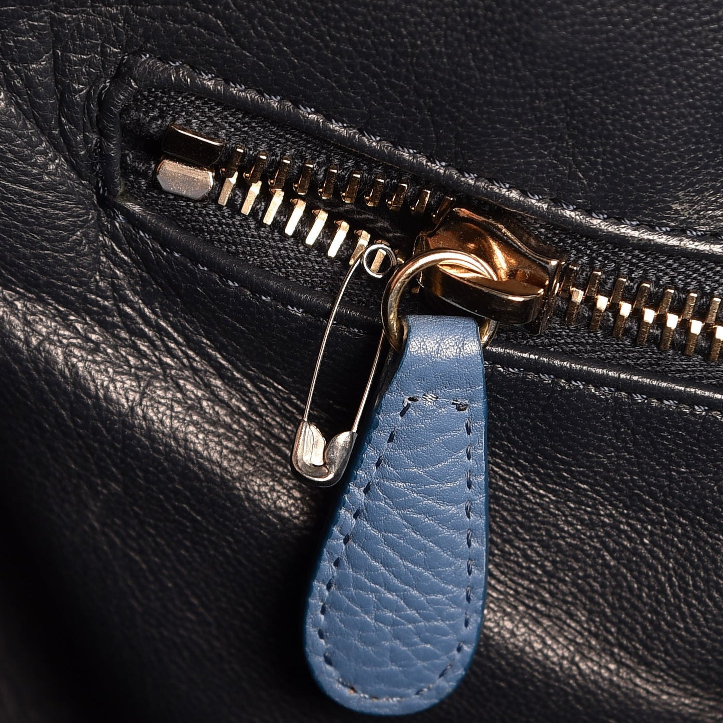Grained Calfskin L Tube Round Tote Blue