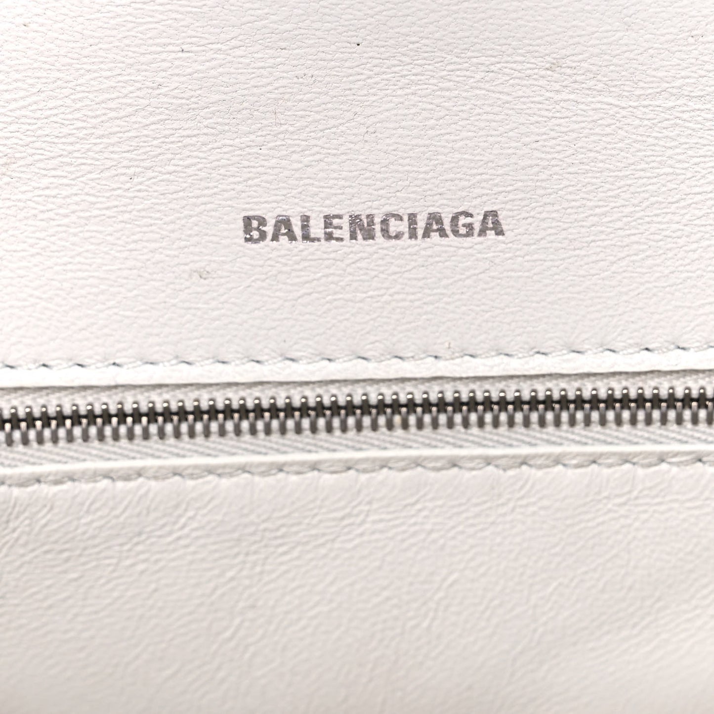 Grained Calfskin Small Hourglass Top Handle Bag White
