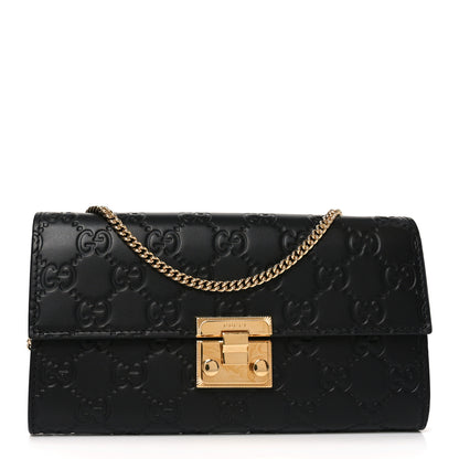 Gucci Guccissima Padlock Chain Wallet Black 1 of 20