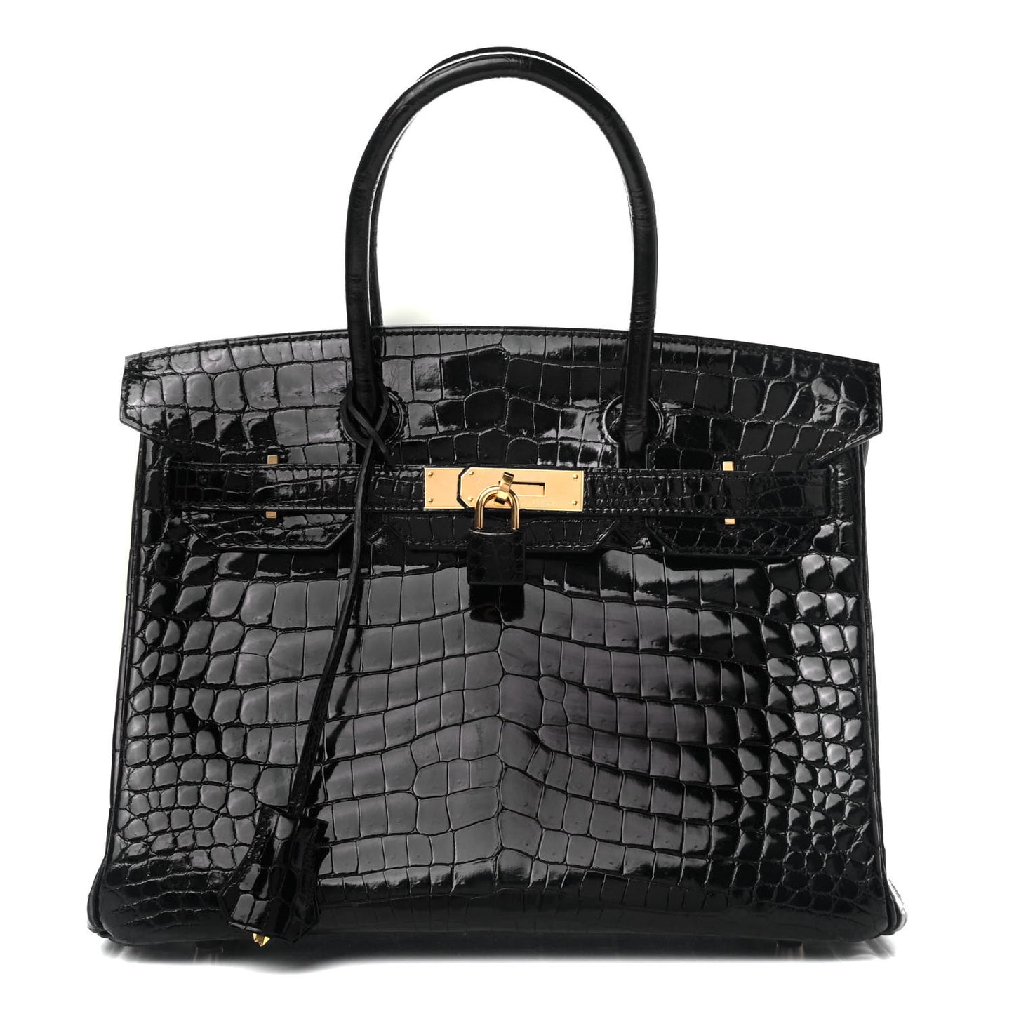 Shiny Niloticus Crocodile Birkin 30 Black