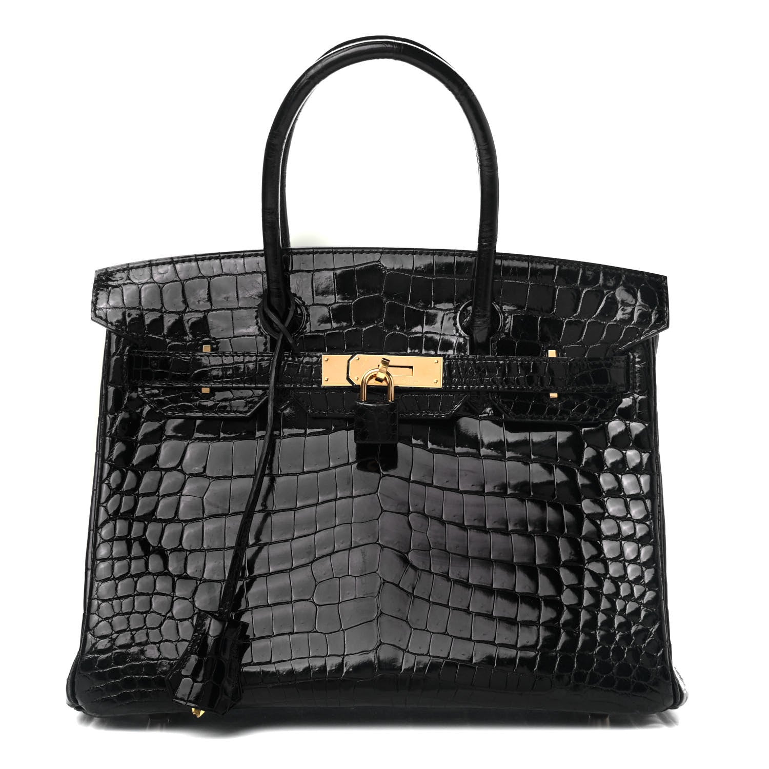 Hermes Shiny Niloticus Crocodile Birkin 30 Black 1 of 33