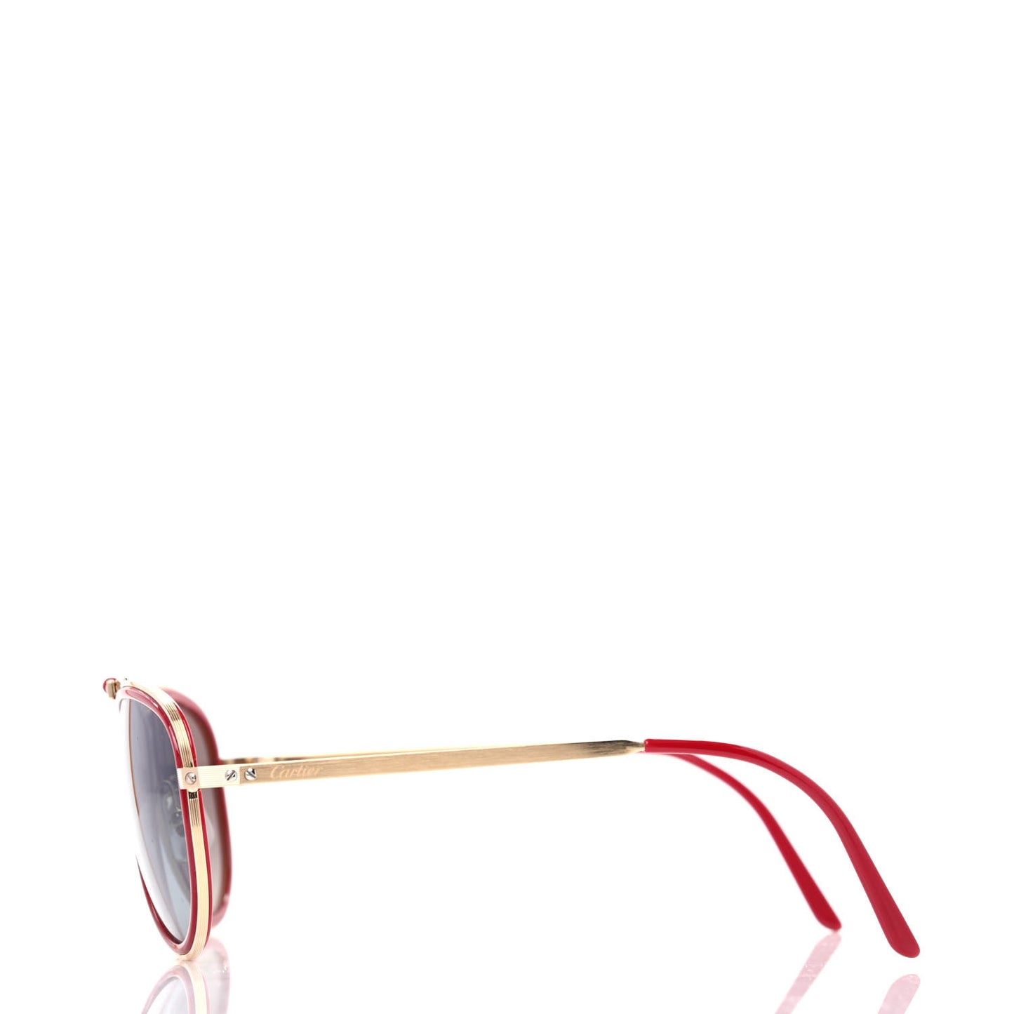 Metal Panthere De Cartier Aviator 140 Sunglasses Red
