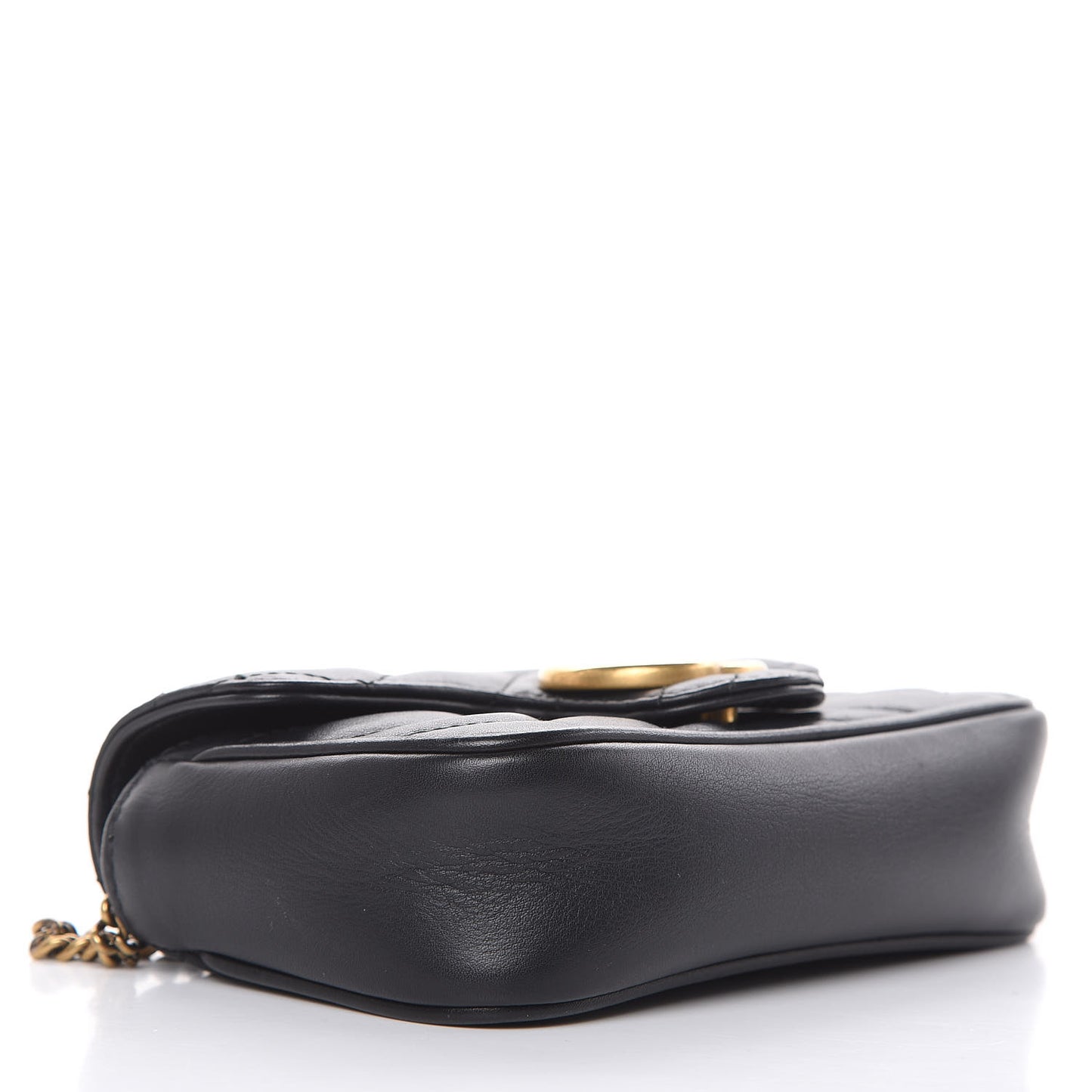 Calfskin Matelasse Super Mini GG Marmont Shoulder Bag Black