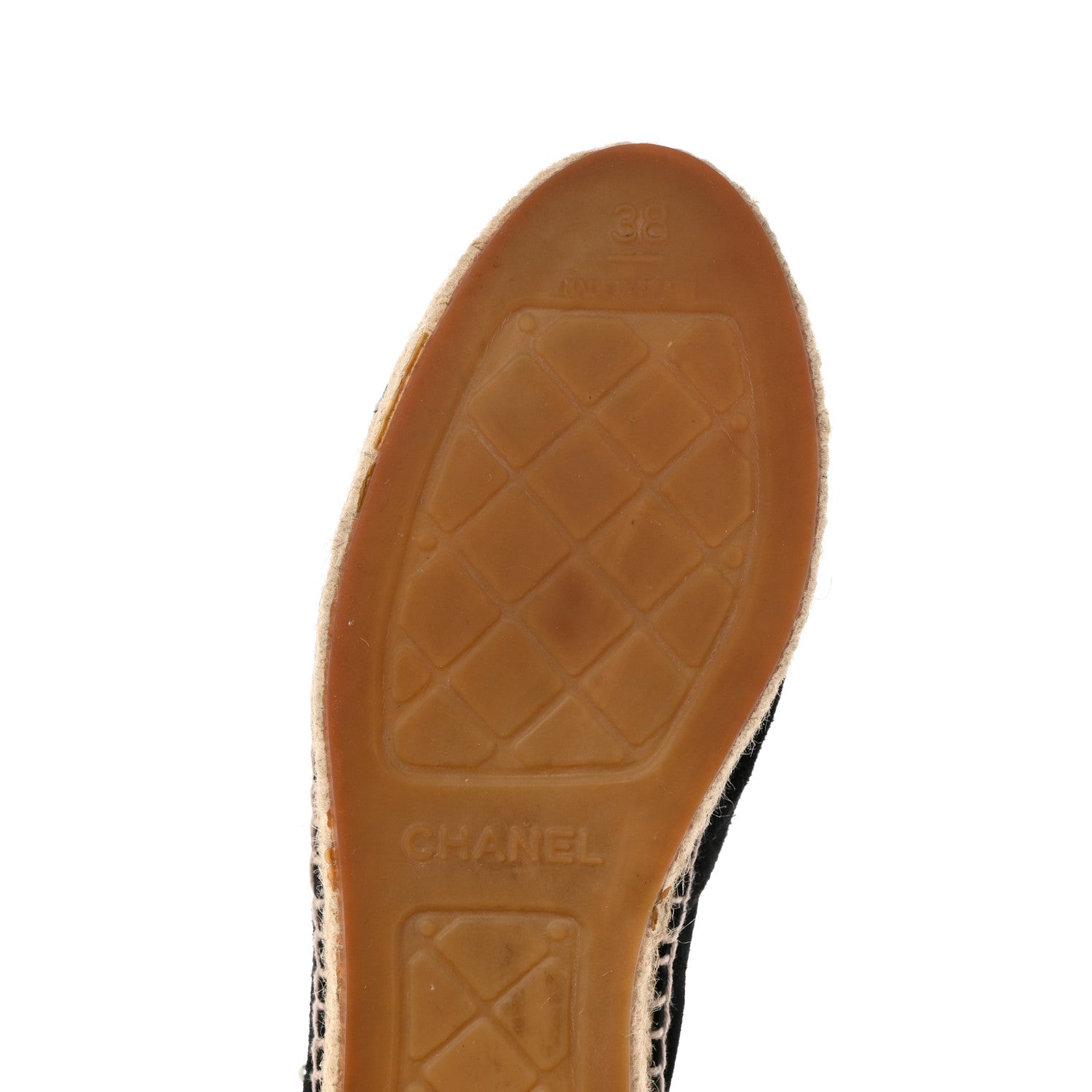 Chanel Suede Pearl CC Espadrilles 38 Black 8 of 12
