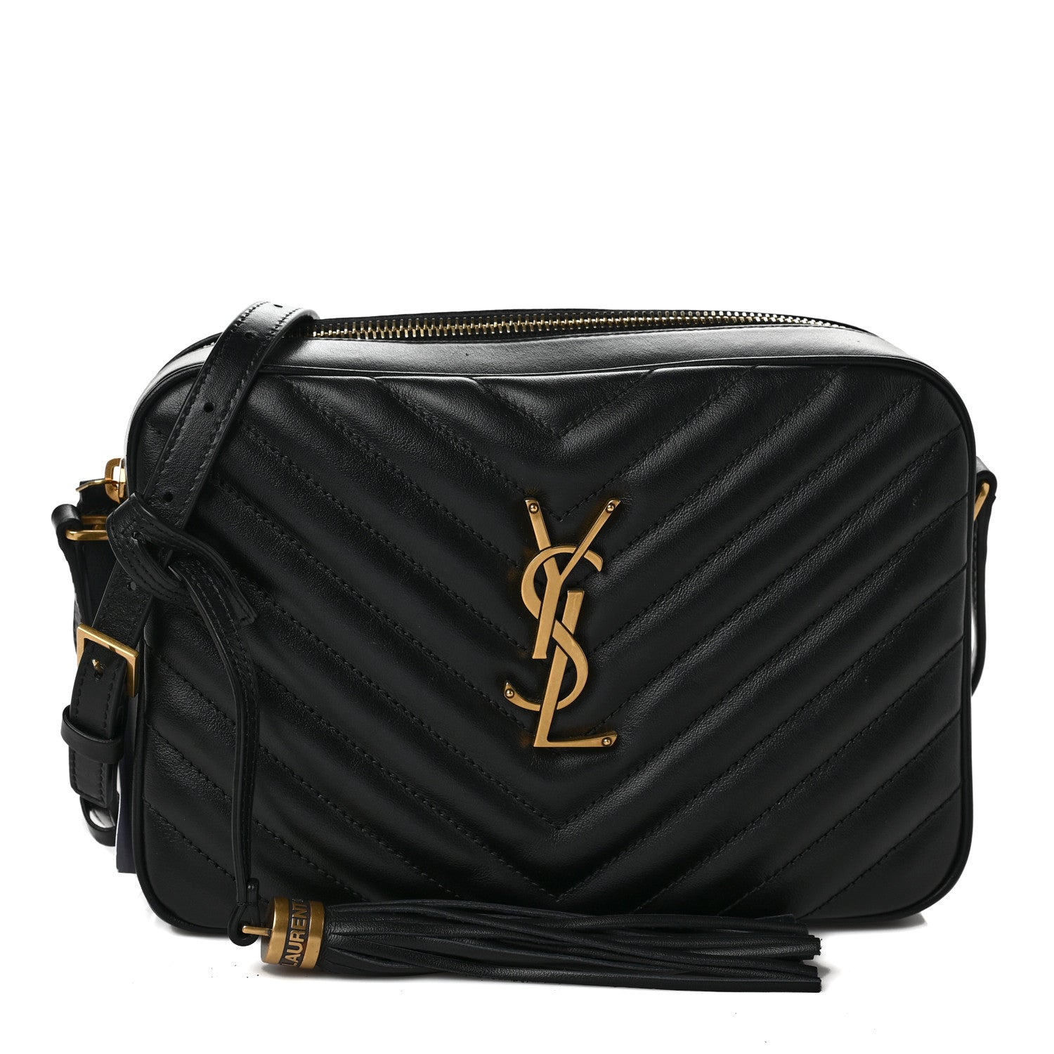 Saint Laurent Calfskin Matelasse Monogram Lou Camera Bag Black 1 of 9