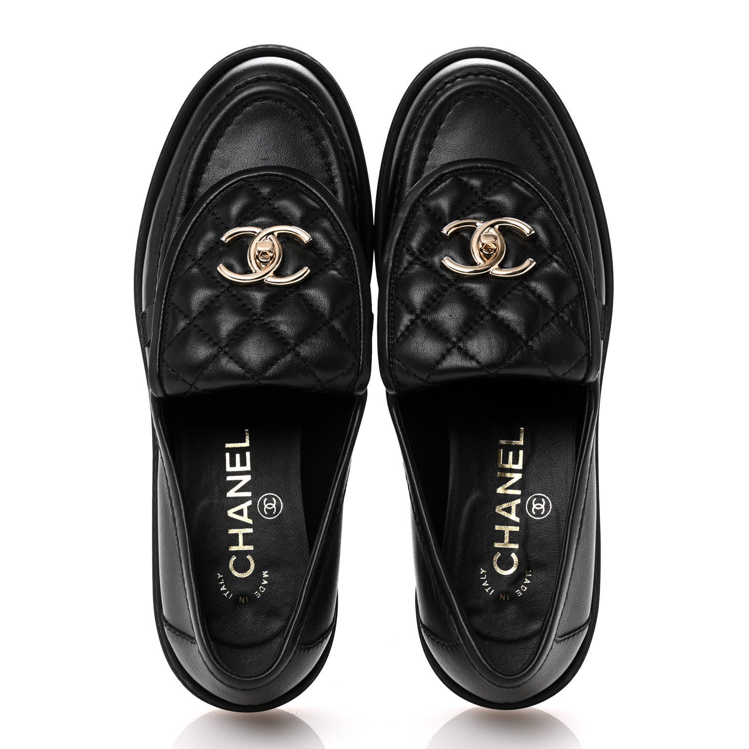 Chanel Lambskin Quilted CC Turnlock Loafers 36 Black 2 of 11