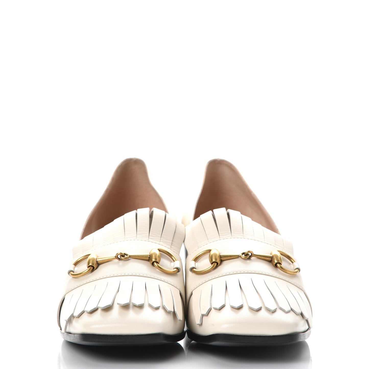 Malaga Kid Polly Kiltie Fringe 55mm Loafer Pumps 40 Mystic White