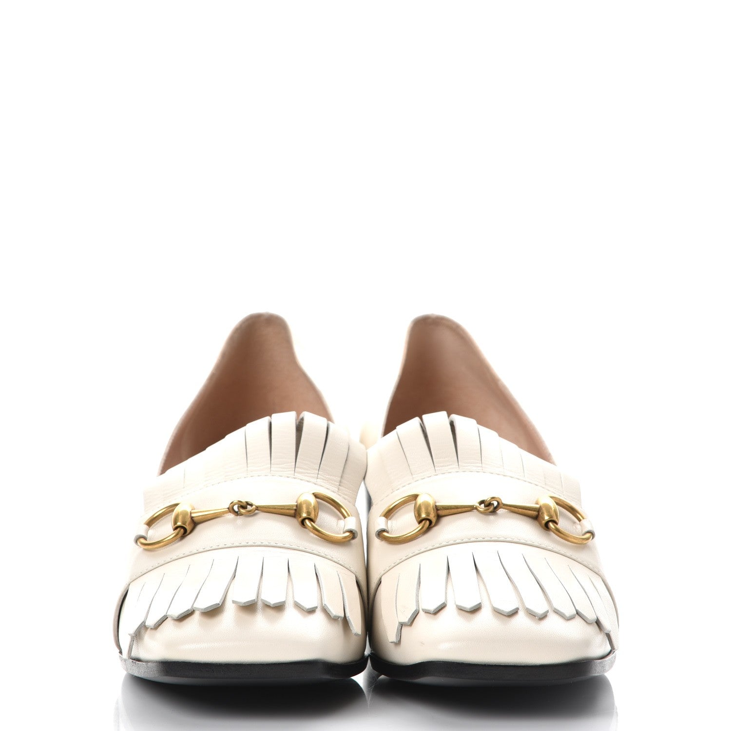 Gucci Malaga Kid Polly Kiltie Fringe 55mm Loafer Pumps 40 Mystic White 2 of 9
