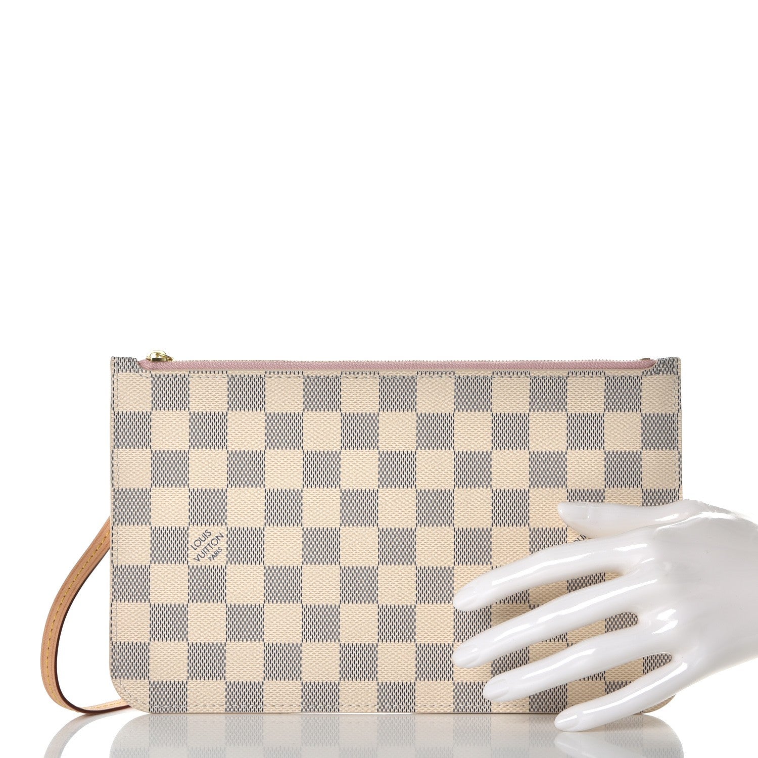 Louis Vuitton Damier Azur Neverfull MM GM Pochette Rose Ballerine 2 of 8