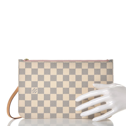 Louis Vuitton Damier Azur Neverfull MM GM Pochette Rose Ballerine 2 of 8
