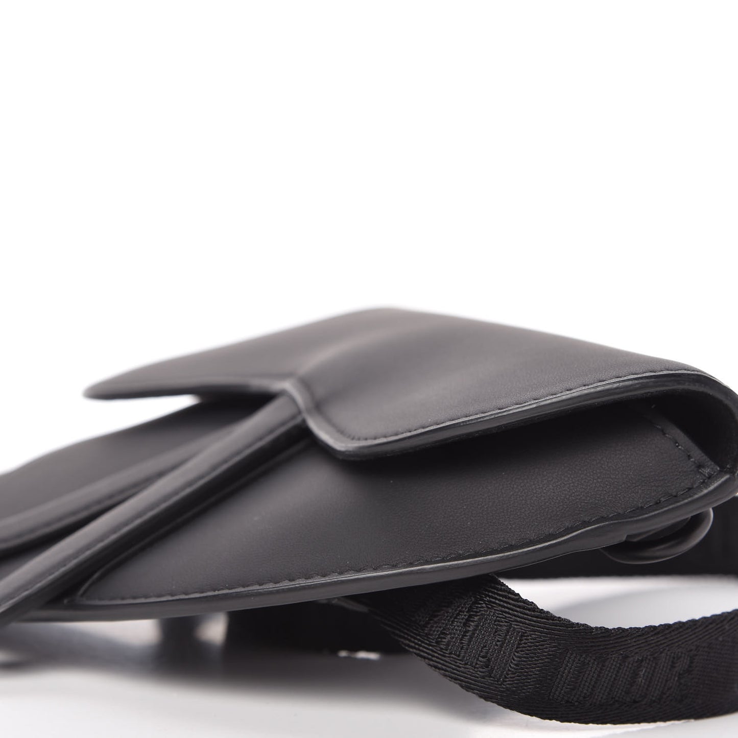 Ultra Matte Calfskin Saddle Belt Bag Black