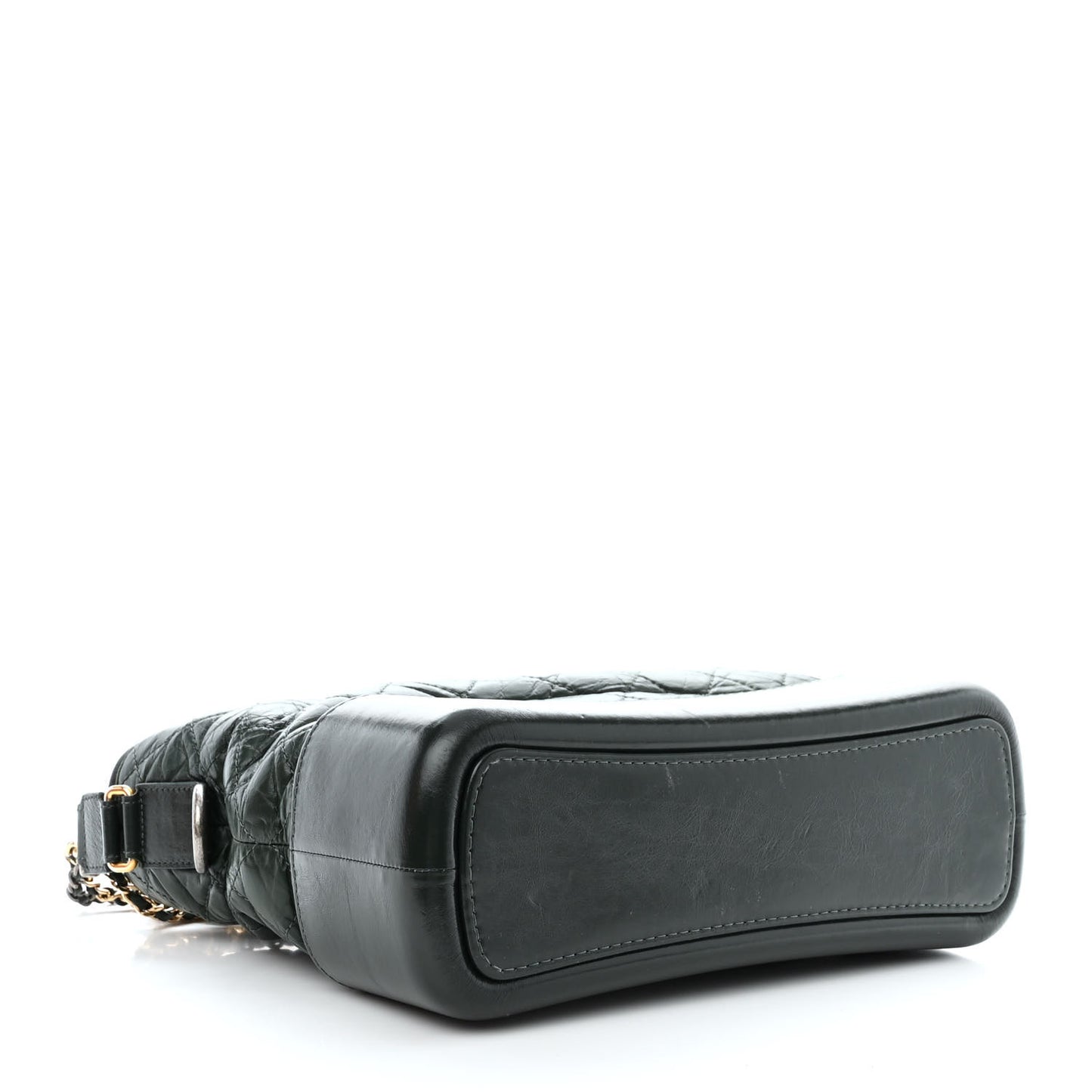 Aged Calfskin Quilted Medium Gabrielle Hobo Dark Green