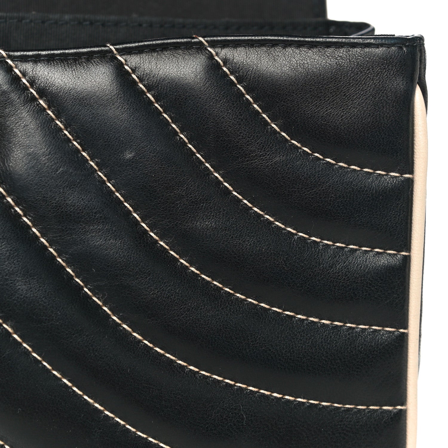 Chanel Lambskin Quilted Single Flap Bag Black Beige 13 of 25