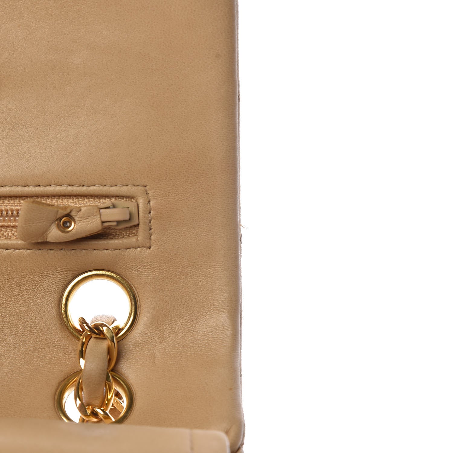 Chanel Lambskin Quilted Small Double Flap Beige 15 of 20