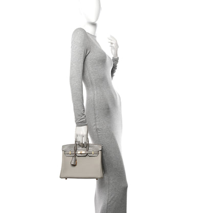 Hermes Togo Matte Alligator Birkin Touch 25 Gris Perle 2 of 11